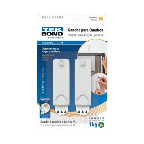 GANCHO DE PLASTICO PARA FIXACAO DE QUADRO M