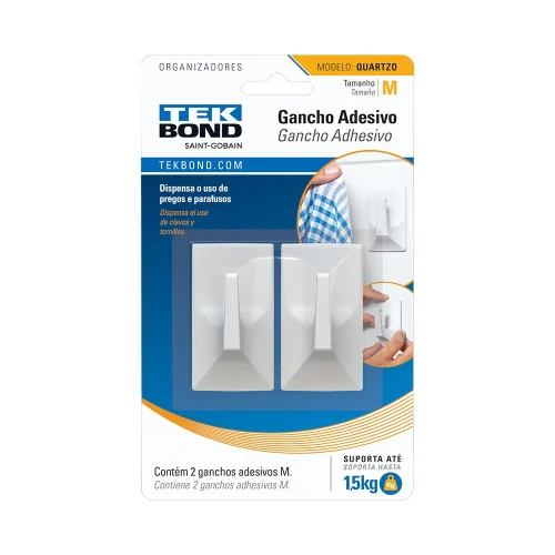 GANCHO QUARTZO DE PLASTICO BRANCO M