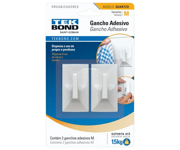 GANCHO QUARTZO DE PLASTICO BRANCO M