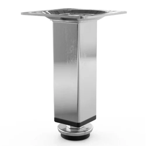 PE PARA MÓVEIS QUADRADO AÇO CROMADO COM REGULAGEM 100MM