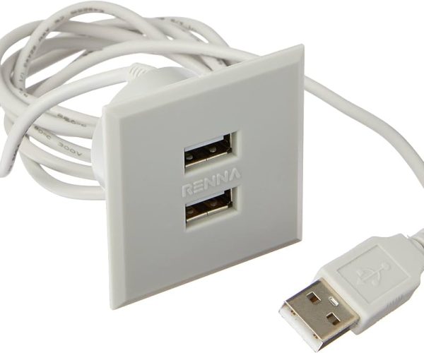 TOMADA USB DE EMBUTIR POP QUADRADA CINZA