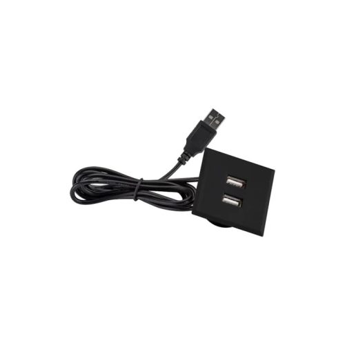 TOMADA USB DE EMBUTIR POP QUADRADA PRETA